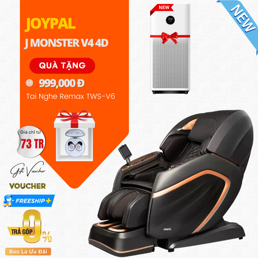 Ghế Massage Thông Minh Xiaomi AI Joypal Monster V4 4D EC8606 4D Có Điều Khiển Giọng Nói 37 Kỹ Thuật Massage 13 Cấp Độ - Hàng Chính Hãng - Chỉ Hỗ Trợ Giao Ngoài Và Trả Góp Ngoài