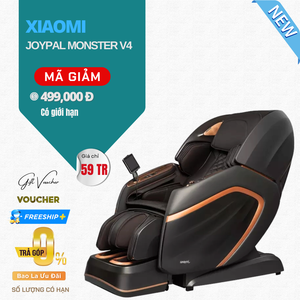 Ghế Massage Xiaomi AI Joypal Monster V4 4D EC8606, Massage 13 Cấp Độ - Kết Nối App