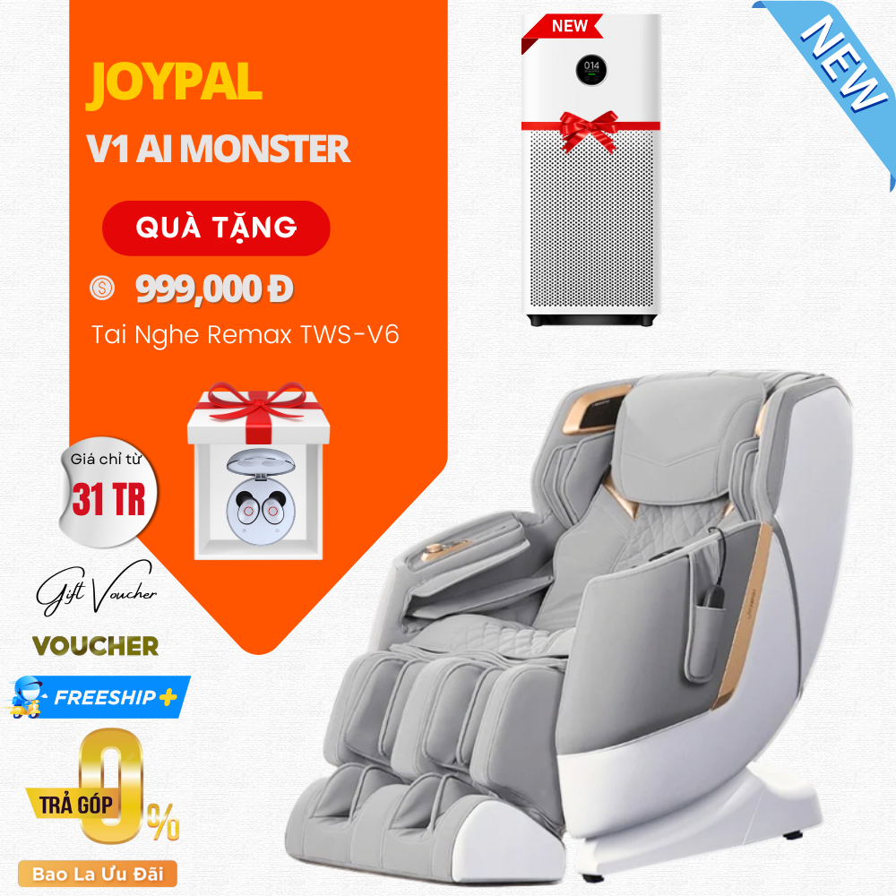 Ghế Massage Xiaomi Joypal V1 Pro 2023 Thông Minh AI Monster 3.5D Có Điều Khiển Giọng Nói 29 Kỹ Thuật Massage 11 Cấp Độ - Hàng Chính Hãng