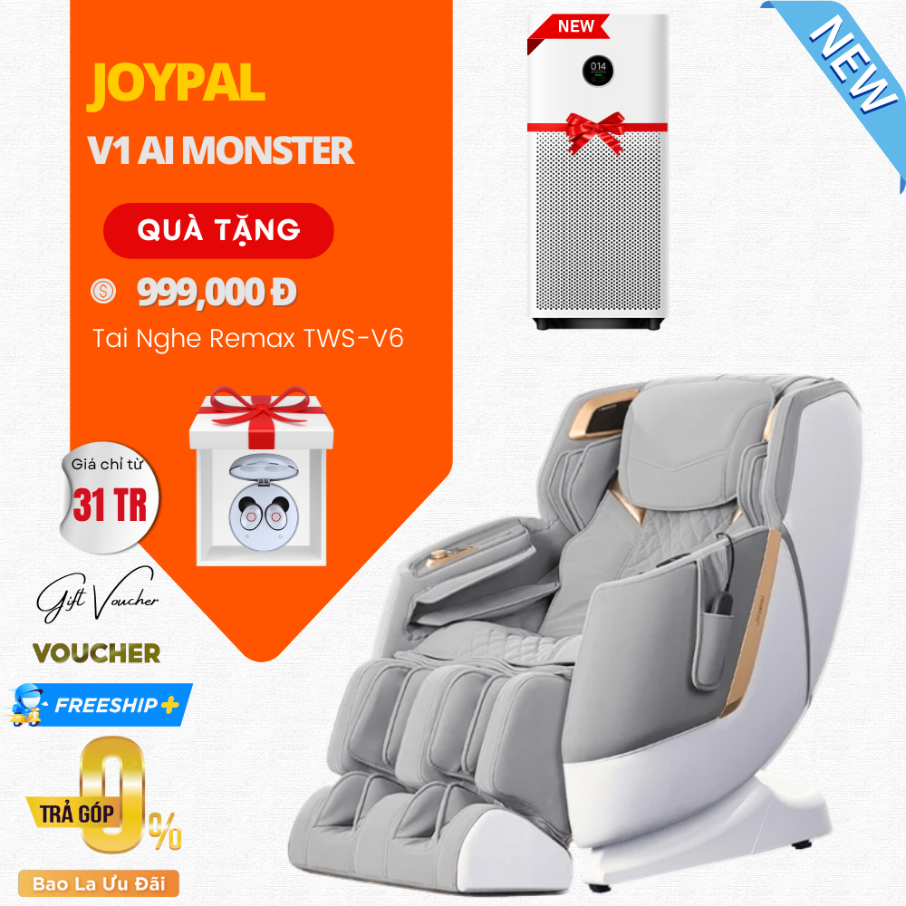 Ghế Massage Thông Minh Xiaomi Joypal V1 AI Monster 3.5D Có Điều Khiển Giọng Nói 25 Kỹ Thuật Massage 11 Cấp Độ - Hàng Chính Hãng