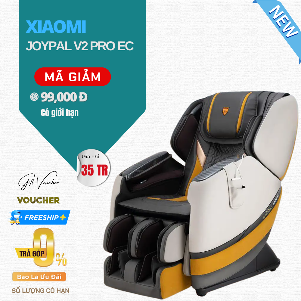 Ghế Massage Xiaomi Joypal V2 Pro 2025 EC-6261 - Nhận Diện Điểm Đau, Cấu Trúc 4D Thắt Lưng