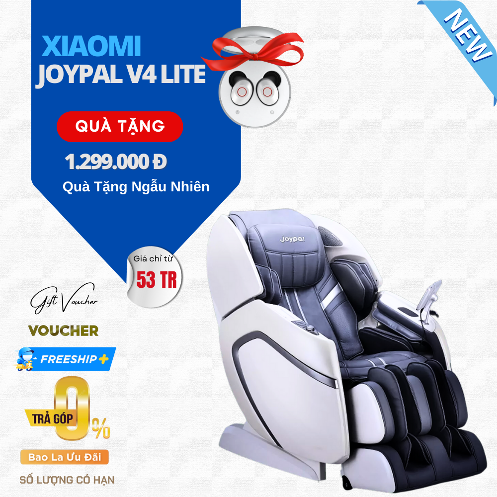 Ghế Massage Xiaomi Joypal V4 Lite 4D Ai Supreme New – Con Lăn 4D, Massage Không Trọng Lực, Màn Hình Cảm Ứng Sắc Nét, Loa Monster