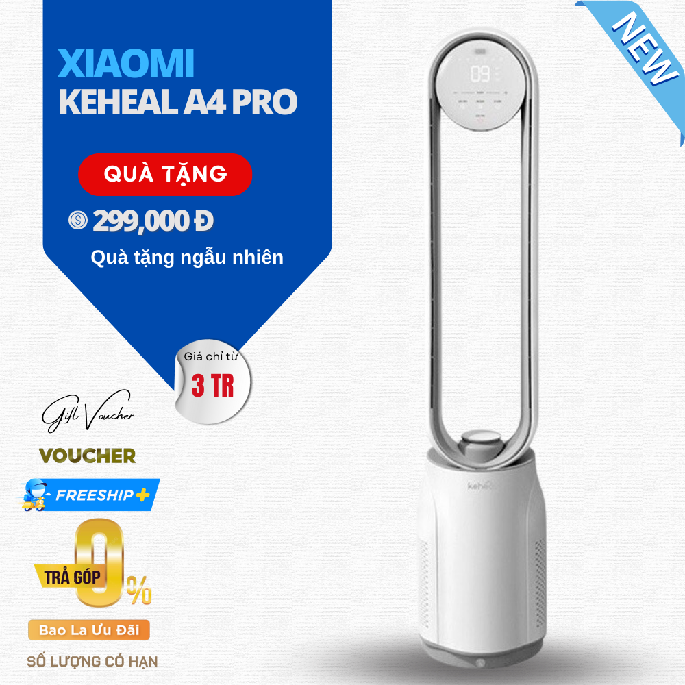 Quạt Không Cánh Xiaomi Keheal A4 Pro, Kiêm Lọc Không Khí