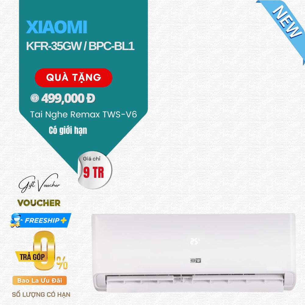 Điều Hòa Xiaomi BWK KFR-35GW/BPC-BL1 1.5HP Inverter, 2 Chiều 12000 BTU
