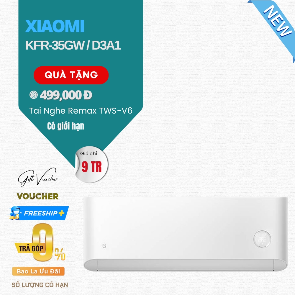 Điều Hòa Xiaomi Mijia KFR-35GW/D3A1 1.5HP Inverter, 2 Chiều 12000 BTU