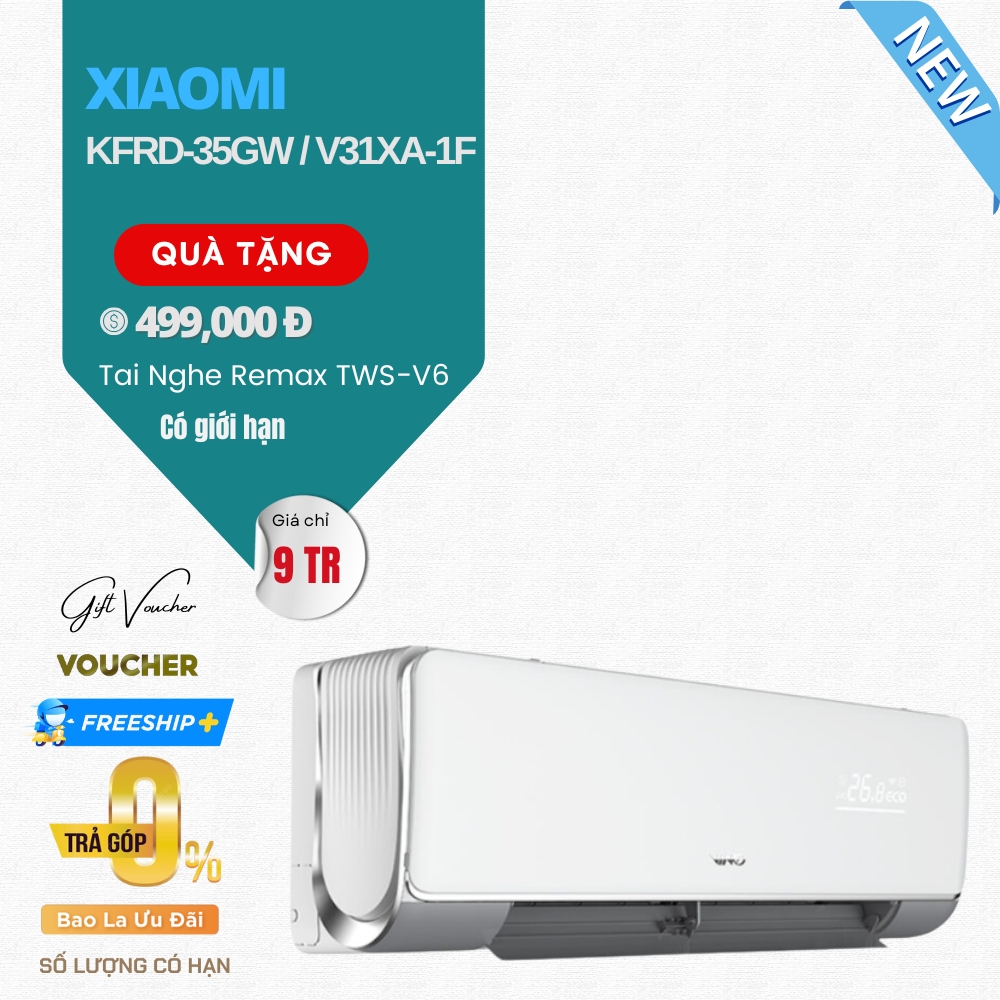 Điều Hòa Xiaomi Vino KFRD-35GW/V31XA-1F 1.5HP Inverter, 2 Chiều 12000 BTU