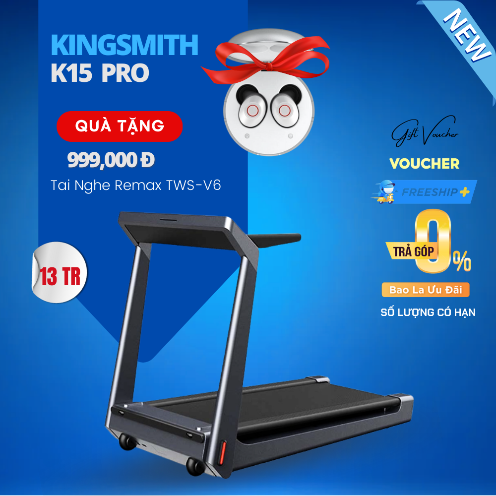 Máy Chạy Bộ Thông Minh Xiaomi KingSmith K15 Pro Cao 2 Chế Độ Chạy Kết Nối App, Công Suất 918W - Hàng Chính Hãng