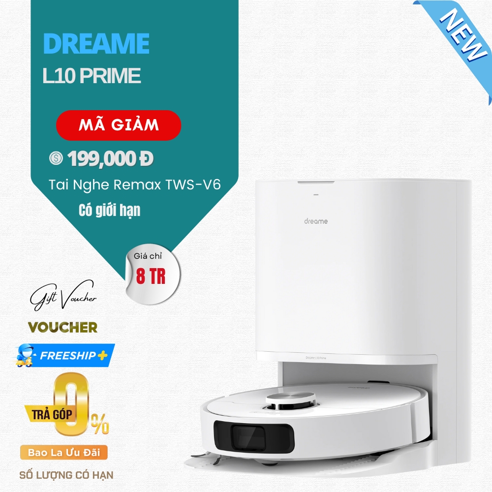 Robot Hút Bụi Lau Nhà Dreame L10 Prime Lực Hút 4000 Pa - Bản Quốc Tế