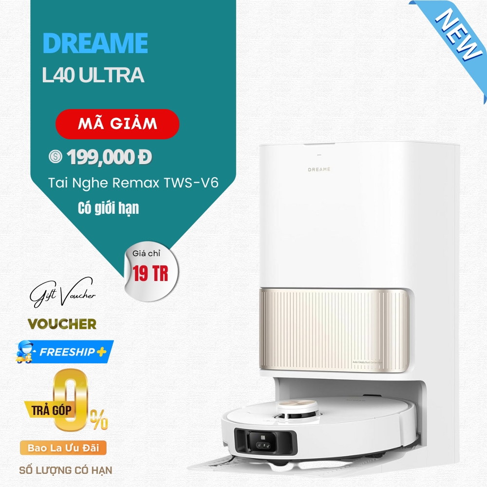 Robot Hút Bụi Lau Nhà Dreame L40 Ultra Lực Hút 11.000 Pa - Bản Quốc Tế