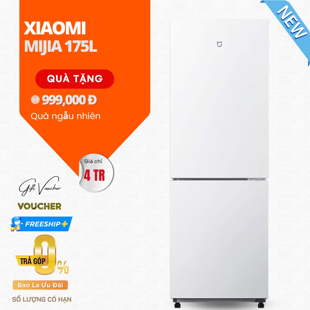 Tủ Lạnh Xiaomi Mijia 175L, Cửa 2 Cánh Tiện Lợi Model 2025