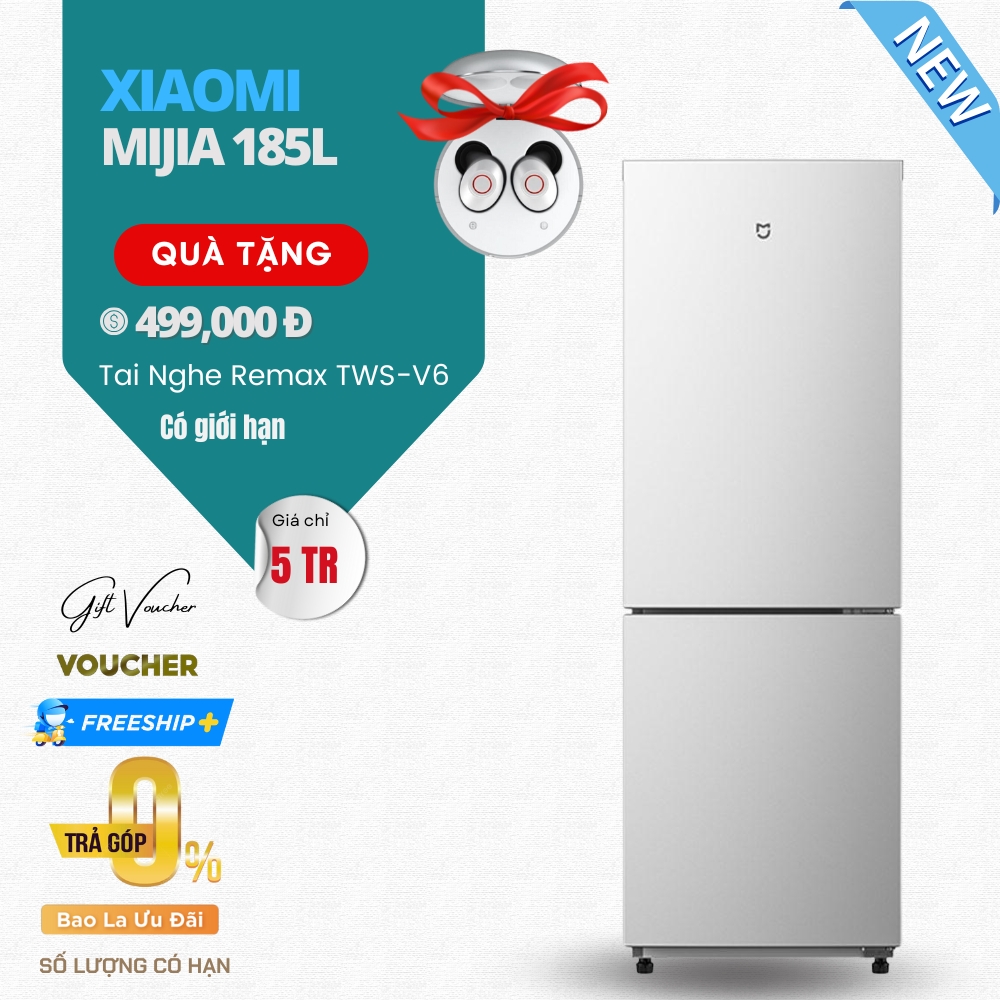 Tủ Lạnh Xiaomi Mijia 185L Cửa 2 Cánh, Tiết Kiệm Điện