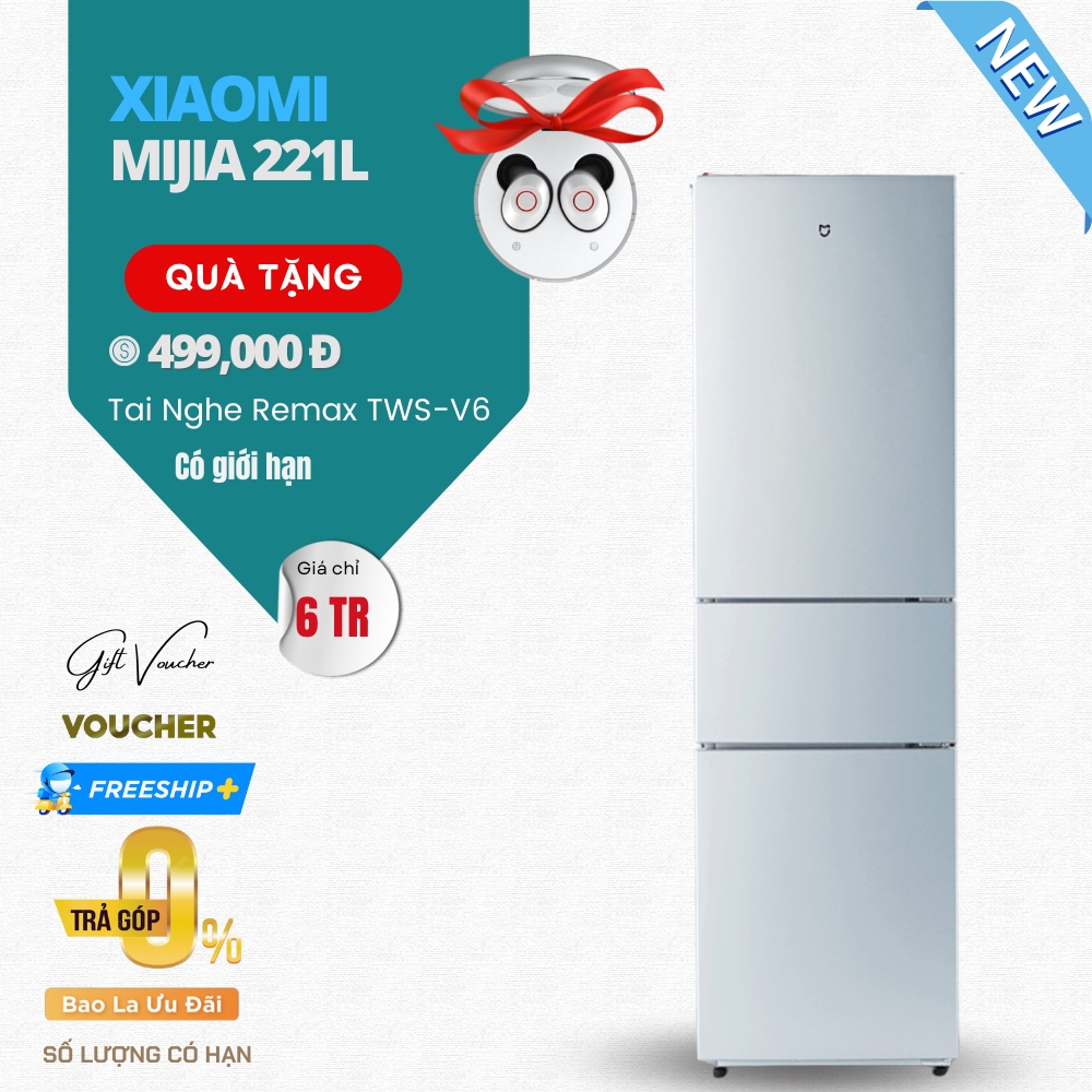 Tủ Lạnh Xiaomi Mijia 221L BCD-221WMD 3 Cánh, Ngăn Đông Mềm