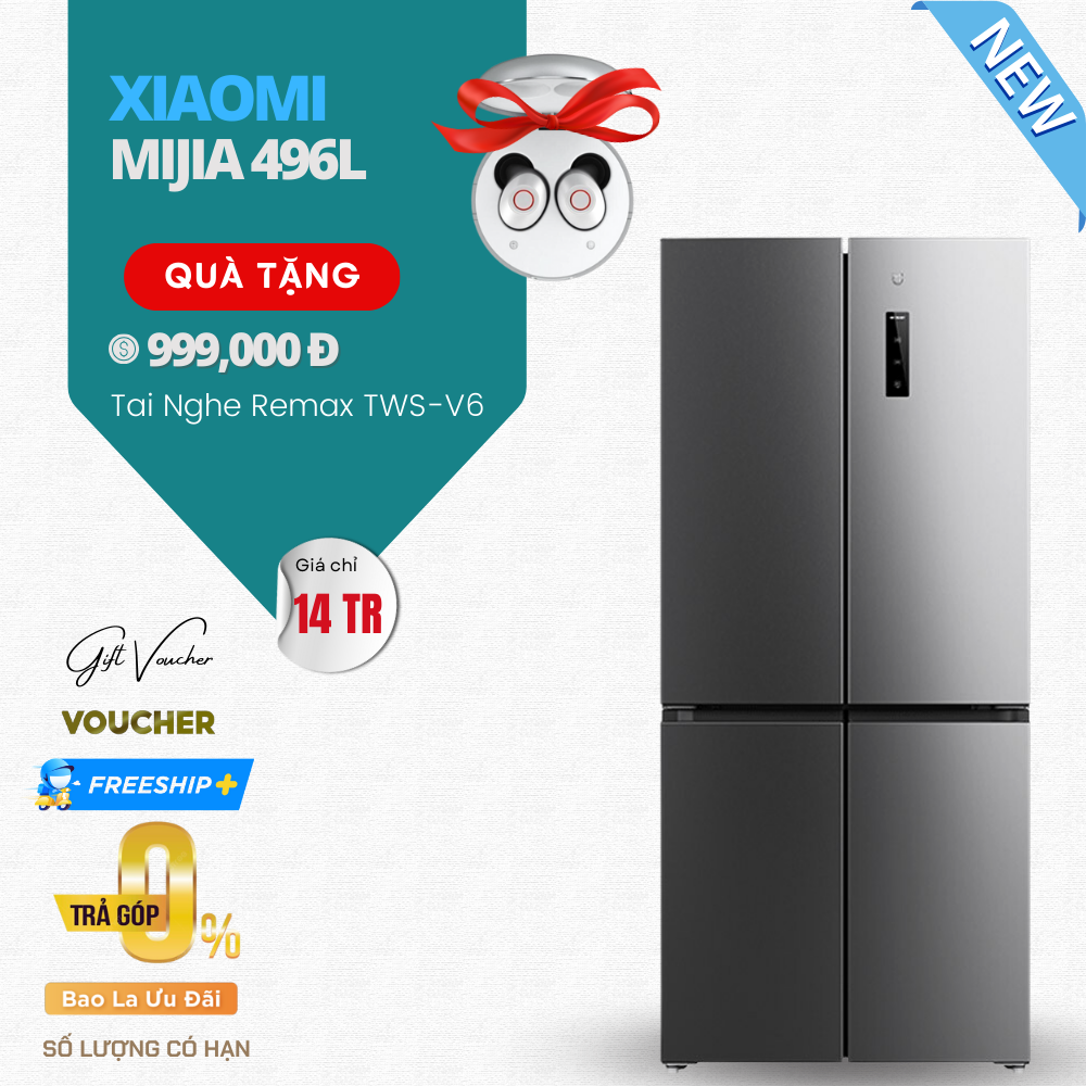 Tủ Lạnh Xiaomi Mijia 496L 4 Cánh – Ngăn Đông Mềm, Khử Khuẩn 99,99%