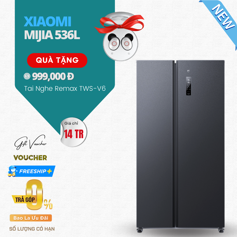 Tủ Lạnh Xiaomi Mijia 536L 2 Cánh – 20 Ngăn, Tiết Kiệm Điện