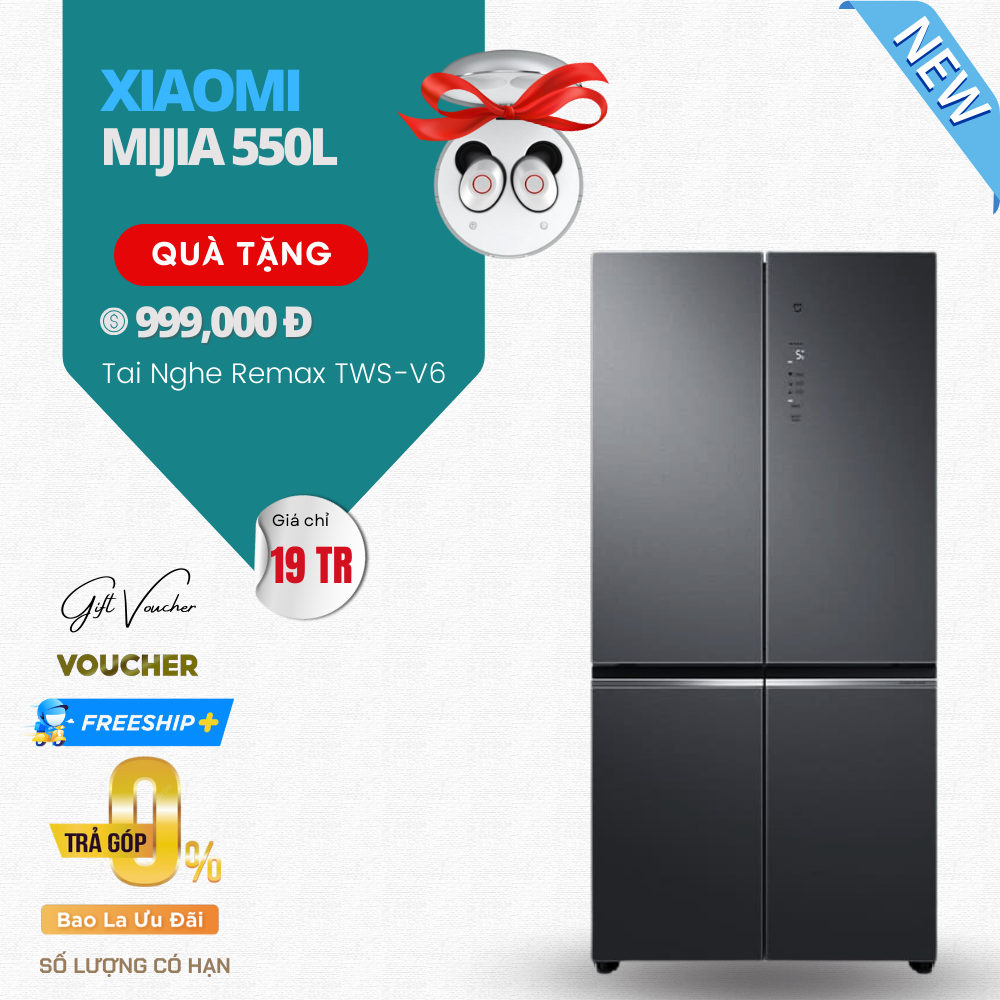 Tủ Lạnh Xiaomi Mijia 550L 4 Cánh – Làm Lạnh 3 Chiều, Ngăn Đồng Mềm