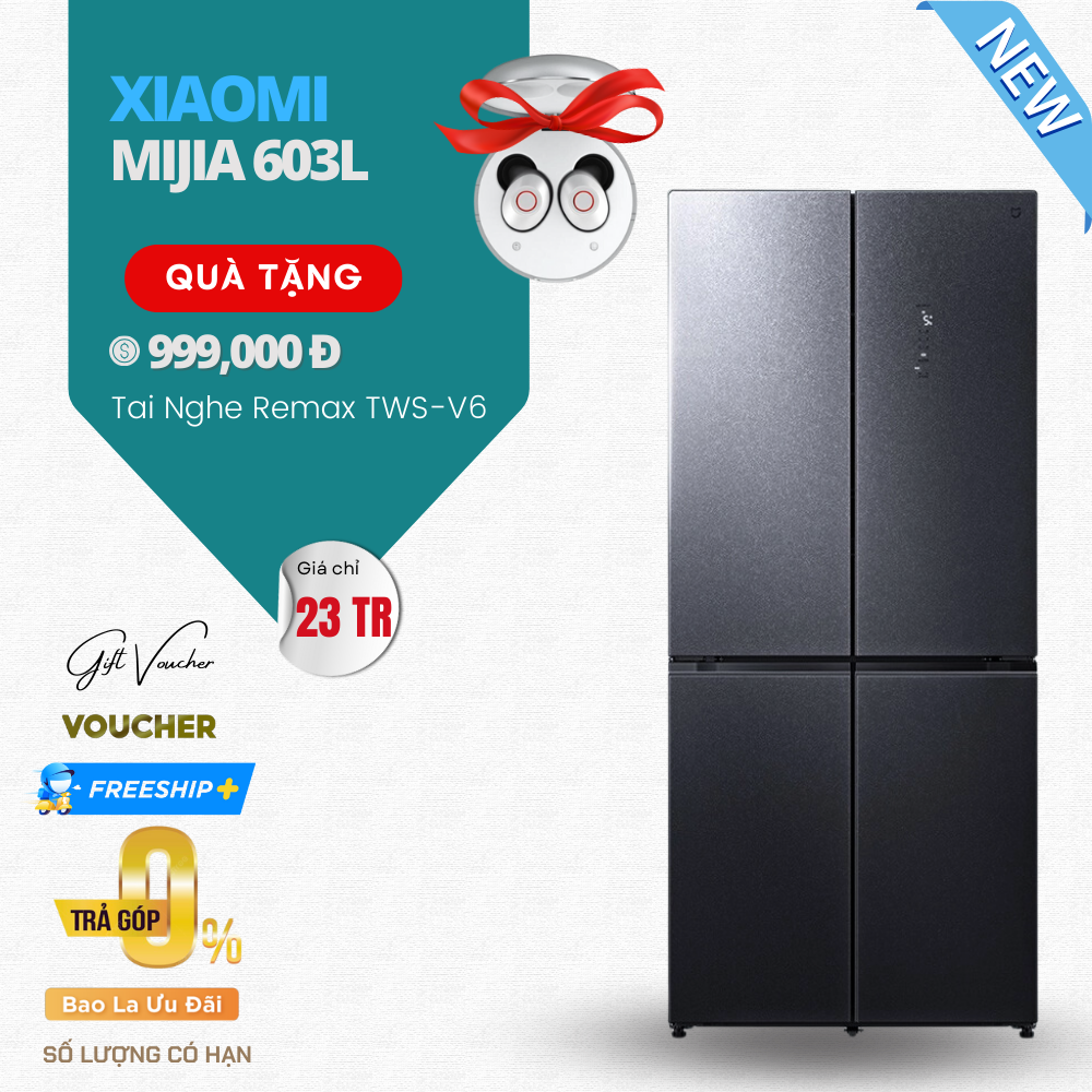 Tủ Lạnh Xiaomi Mijia 603L – Mặt Kính Nhám, Ngăn Đông Mềm, Làm Lạnh 3 Chiều - Hàng Nhập Khẩu