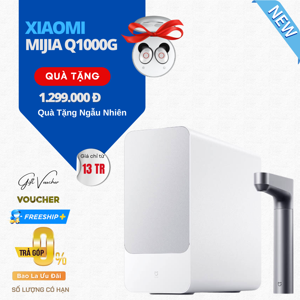 Máy Lọc Nước Xiaomi Mijia Q1000G - Lọc RO Uống Trực Tiếp, 6 Lõi Lọc