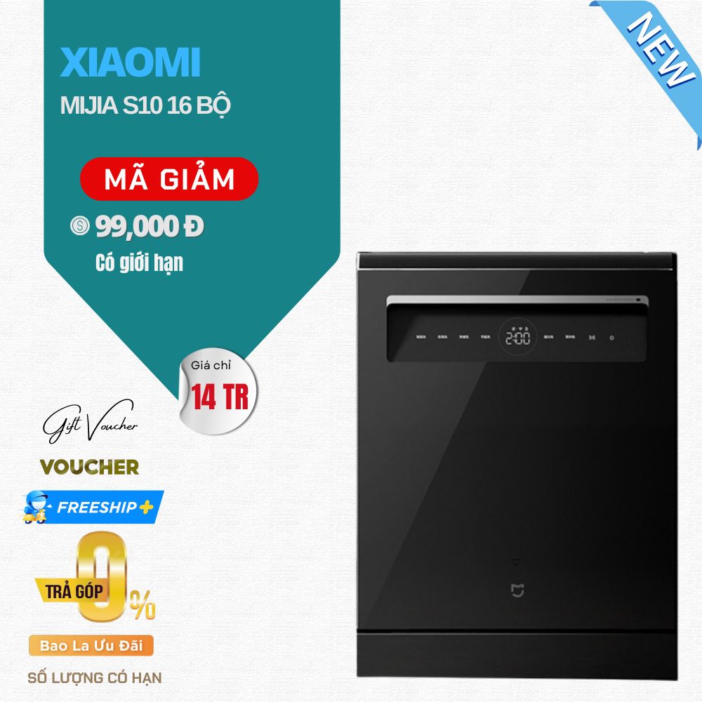 Máy Rửa Bát Xiaomi Mijia 16 Bộ S10 Rửa Phân Tầng, Khử Khuẩn UV