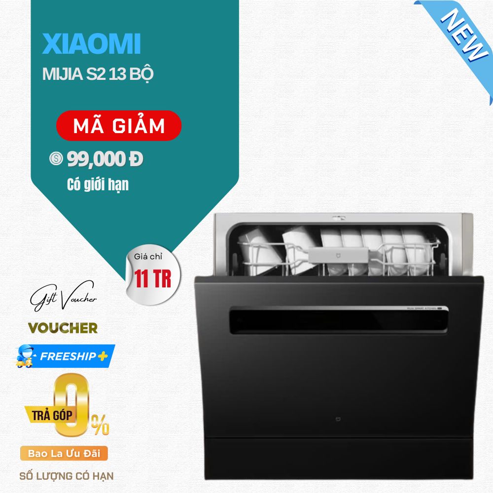 Máy Rửa Bát Xiaomi Mijia 13 Bộ S2 Rửa Sấy Nhiệt Độ Cao - Kết Nối App