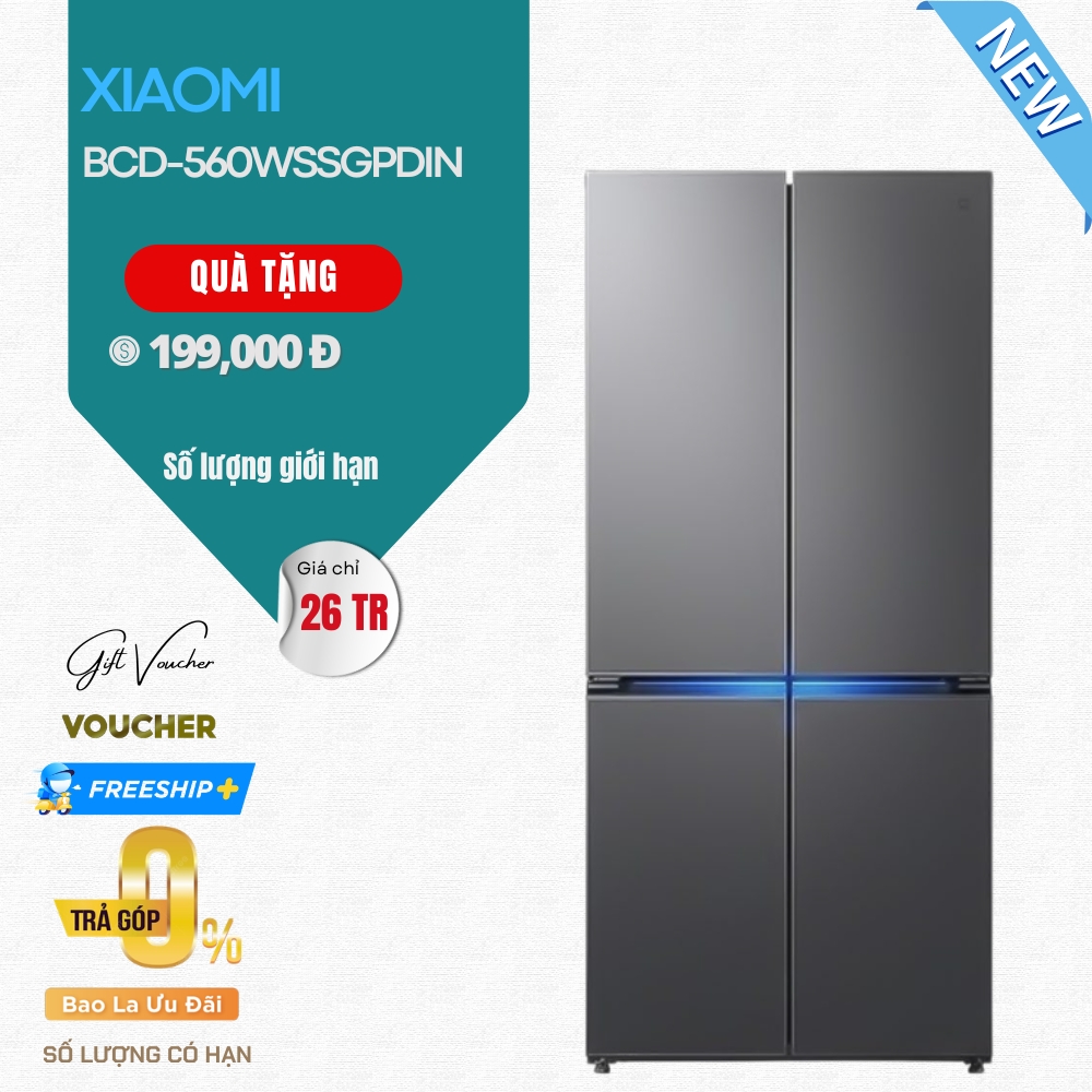 Tủ Lạnh Xiaomi Mijia 560L BCD-560WSSGPDIN Pha Lê - Làm Đá Tự Động