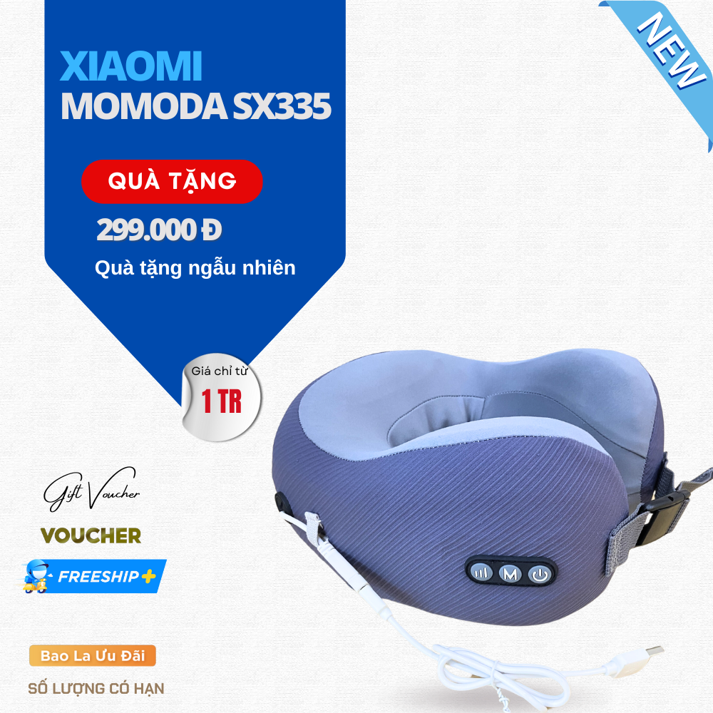 Gối Massage Xiaomi Momoda SX335 Gồm 6 Chế Độ Khác Nhau - Hàng Nhập Khẩu