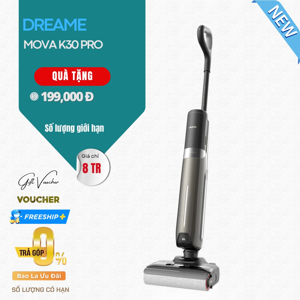 Máy Hút Bụi Lau Nhà Mova K30 Pro Khô Ướt - Bản Quốc Tế