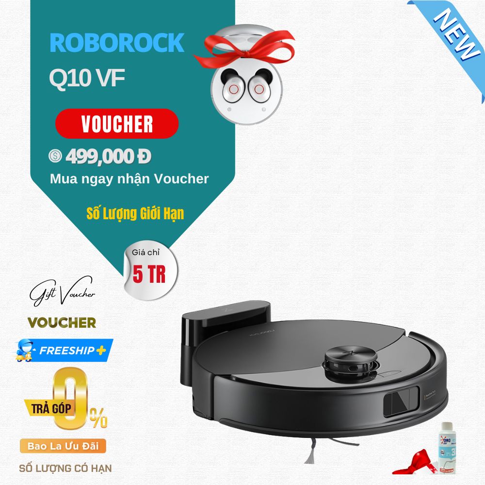 Robot Hút Bụi Lau Nhà Roborock Q10 VF Lực Hút 10.000 Pa - Hàng Chính Hãng