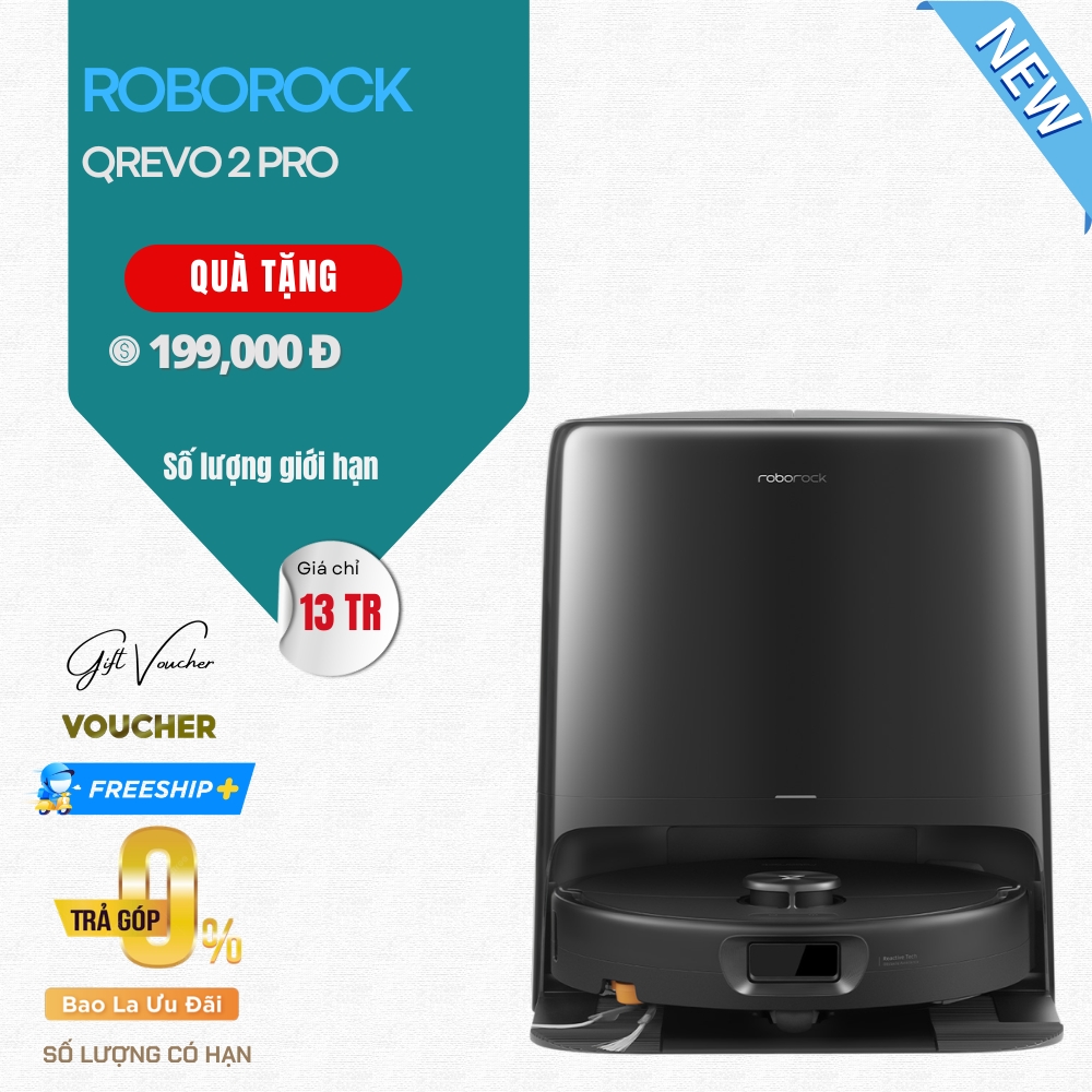 Robot Hút Bụi Lau Nhà Roborock Qrevo 2 Pro Lực Hút 25.000 Pa - Bản Quốc Tế