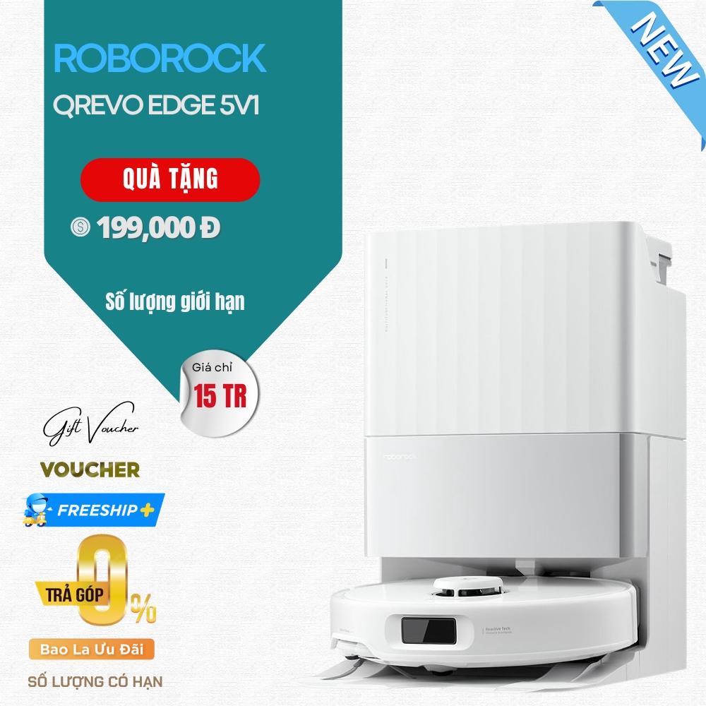 Robot Hút Bụi Lau Nhà Roborock QRevo Edge 5V1 - Bản Quốc Tế