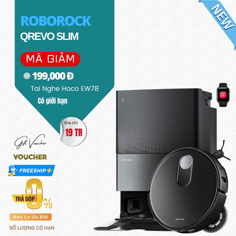 Robot Hút Bụi Lau Nhà Roborock Q Revo Slim - Bản Quốc Tế