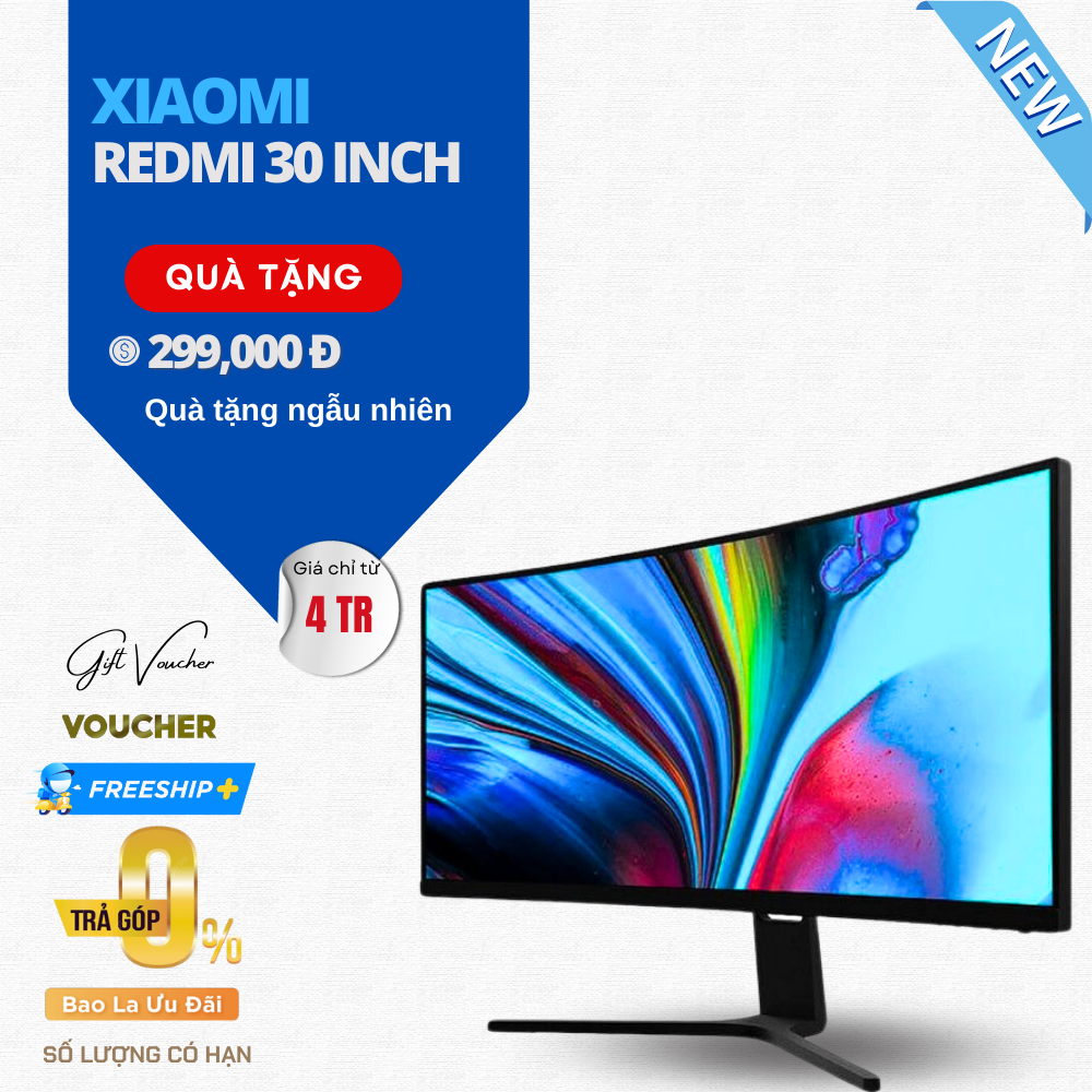 Màn Hình Máy Tính Cong Xiaomi Redmi 30 Inch – 200Hz Cong 1800R Độ Phân Giải Cực Nét WQHD Chơi Game, Làm Việc Thoải Mái - Hàng Nhập Khẩu