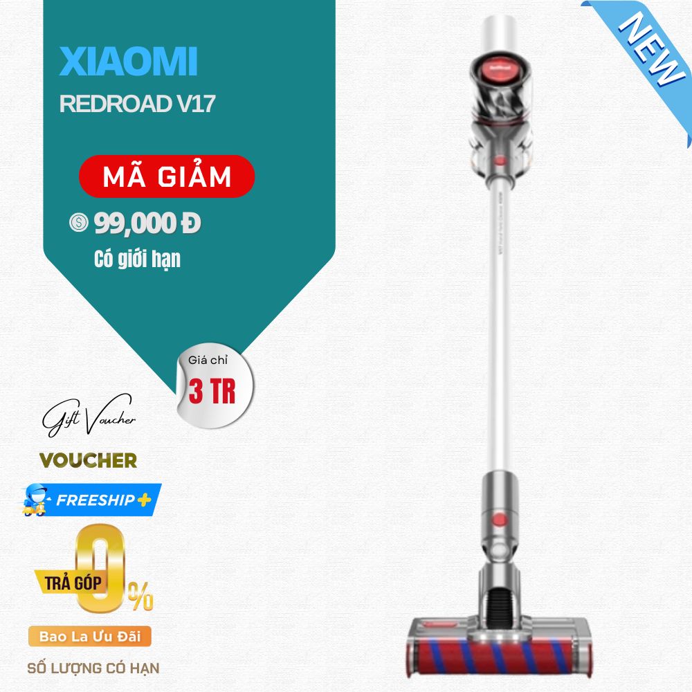 Máy Hút Bụi Xiaomi Redroad V17 Lực Hút 26.500 Pa - Bản Quốc Tế