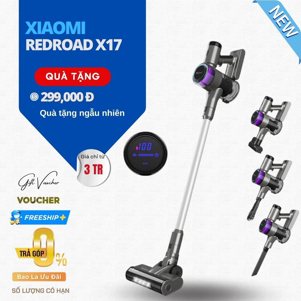 Máy Hút Bụi Xiaomi Redroad X17 Lực Hút 25.000 Pa Công Suất 350 W - Hàng Chính Hãng