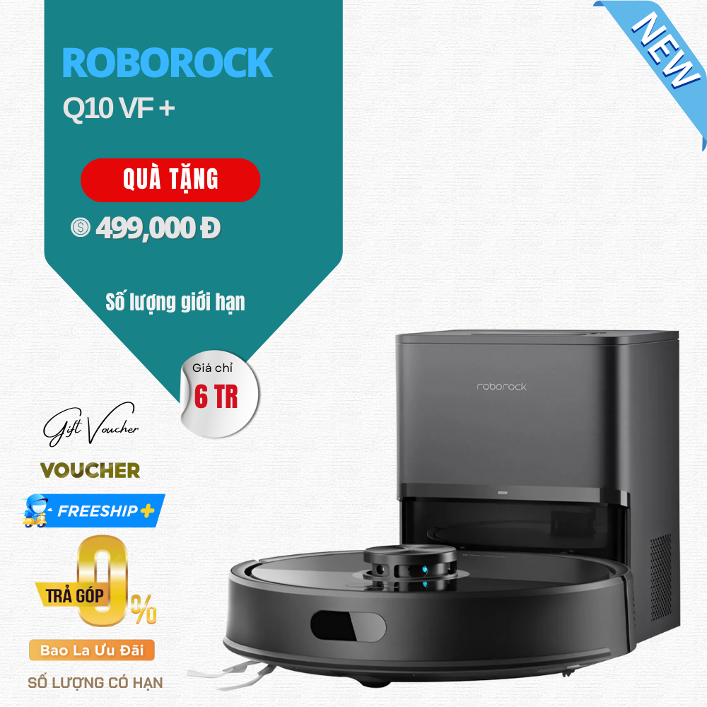 Robot Hút Bụi Lau Nhà Roborock Q10 VF Plus - Bản Quốc Tế
