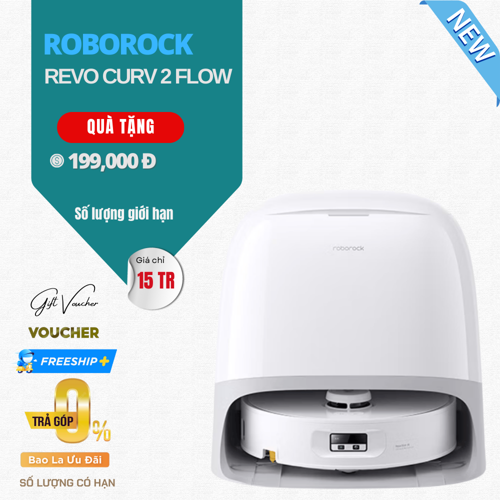 Robot Hút Bụi Lau Nhà Roborock QRevo Curv 2 Flow – Bản Quốc Tế