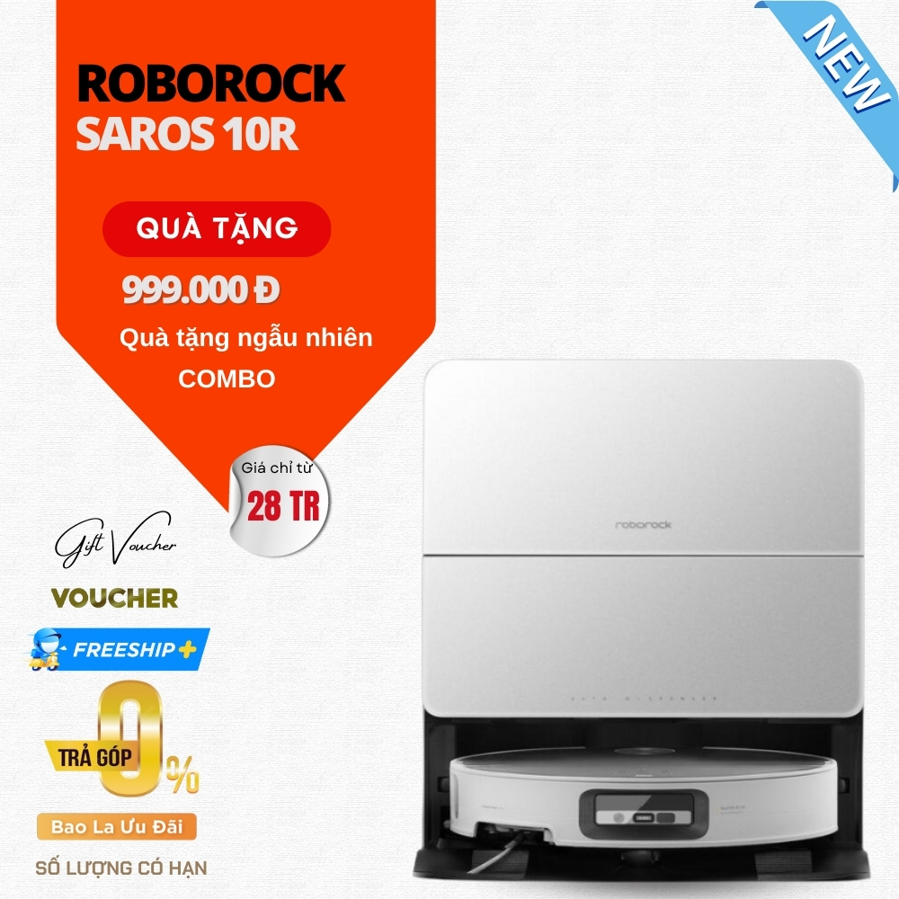 Robot Bút Bụi Lau Nhà Roborock Saros 10R - Hàng Chính Hãng