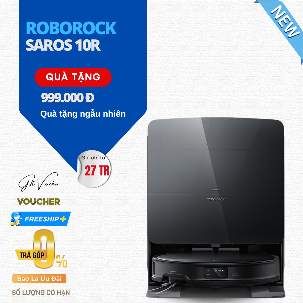 Robot Hút Bụi Lau Nhà Roborock Saros 10R - Hàng Chính Hãng