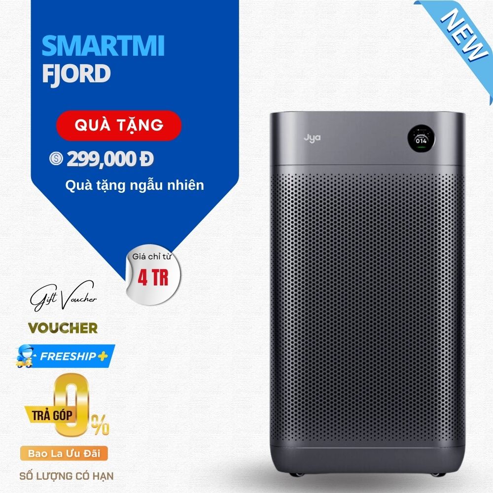 Máy Lọc Không Khí Smartmi Jya Fjord Air Purifier Hiển Thị Thông Số Không Khí Cảm Ứng Khử UV, Kết Nối App, Phù Hợp Không Gian 60 m2, Lọc Sạch Tới 99.99% Vi Khuẩn, Công Suất Lọc 450 m3/Giờ - Hàng Chính Hãng