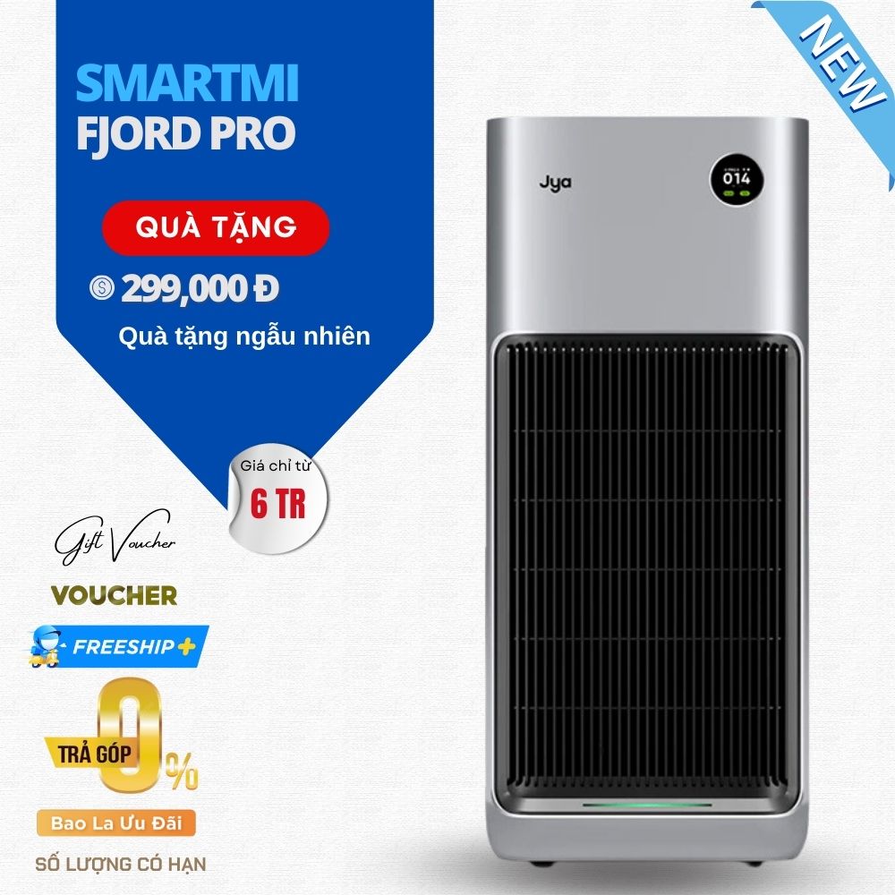 Máy Lọc Không Khí Smartmi Jya Fjord Pro Khử Khuẩn Công Nghệ Nano Guard Kết Nối App, Phù Hợp Không Gian 60 m2 - Hàng Chính Hãng