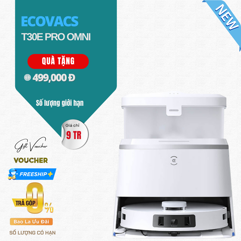 Robot Hút Bụi Lau Nhà Ecovacs Deebot T30e Pro Omni - Bản Quốc Tế