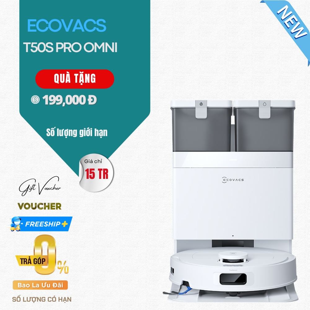 Robot Hút Bụi Lau Nhà Ecovas Deebot T50s Pro Omni - Bản Quốc Tế