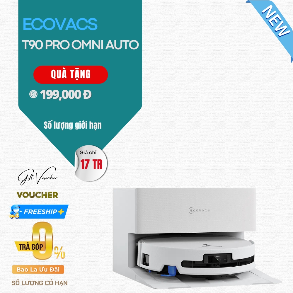 Robot Hút Bụi Lau Nhà Ecovacs T90 Pro Omni Auto Water - Bản Quốc Tế