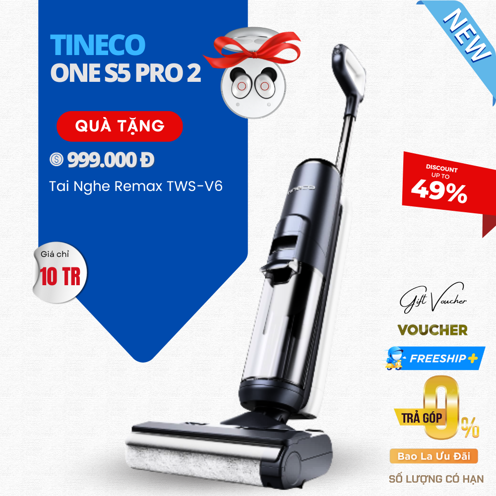 Tineco Floor One S5 Pro 2 Lực Hút 12.000 Pa - Bản Quốc Tế