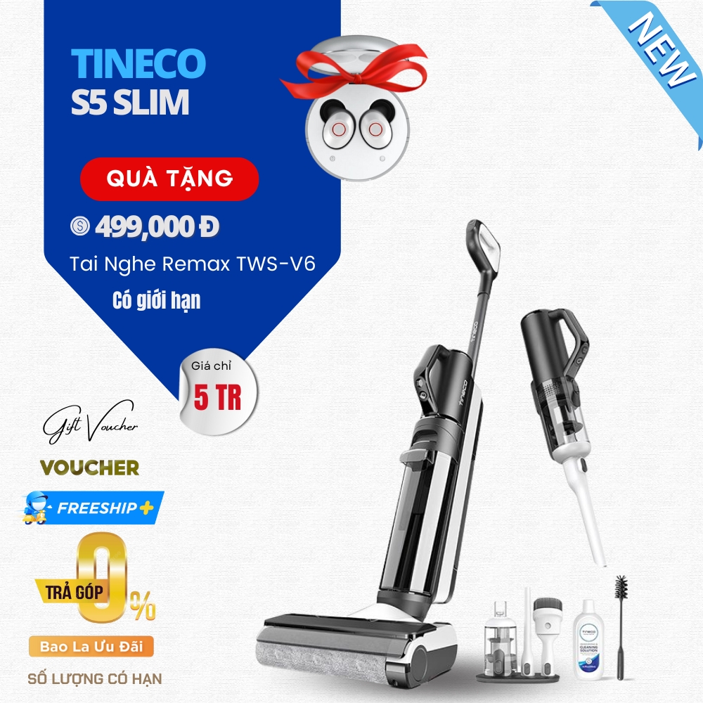 Tineco Floor S5 Slim Hút Bụi Và Lau Nhà 5 in 1 - Bản Nhập Khẩu
