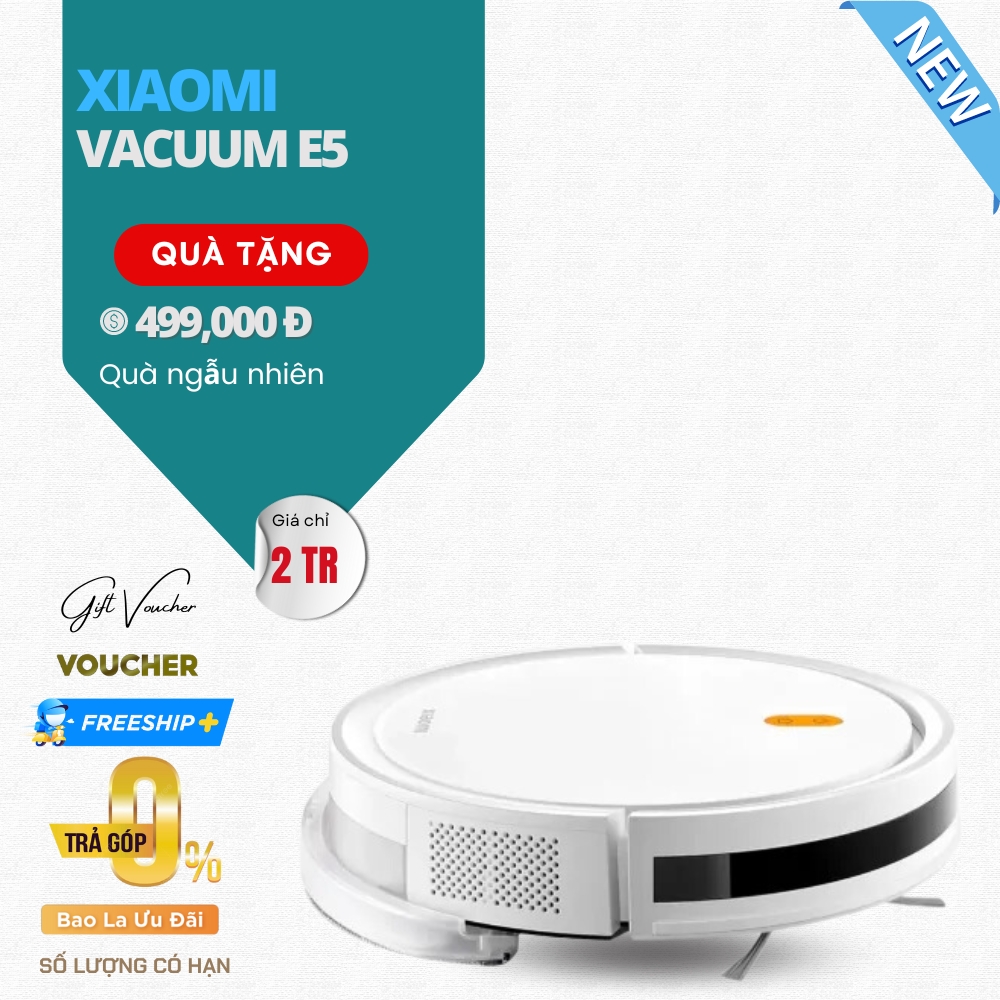 Robot Hút Bụi Lau Nhà Xiaomi Vaccum Mop E5 Lực Hút 2000 Pa- Hàng Chính Hãng