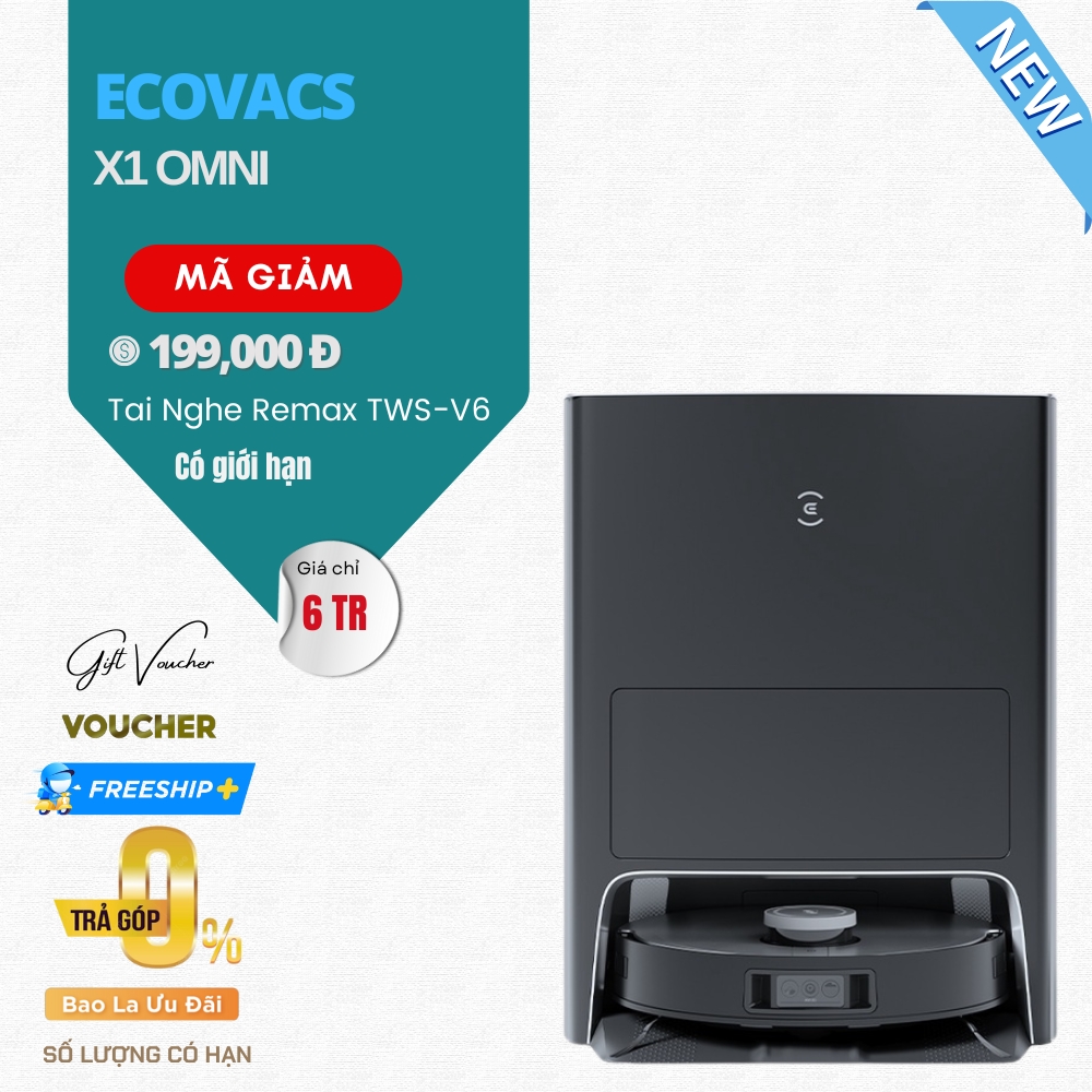 Robot Hút Bụi Lau Nhà Ecovacs Deebot X1s Omni Lực Hút 7.000 Pa - Bản Nội Địa