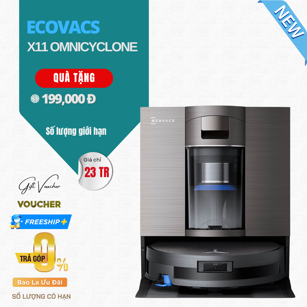 Robot Hút Bụi Lau Nhà Ecovacs Deebot X11 OmniCyclone – Bản Quốc Tế