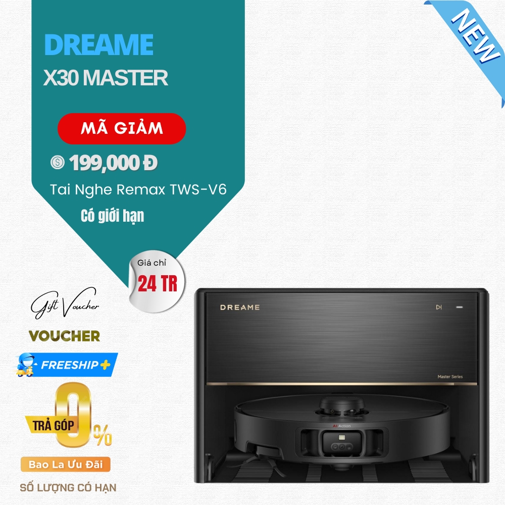 Robot Hút Bụi Lau Nhà Dreame X30 Master Lực 8.300 Pa - Bản Quốc Tế