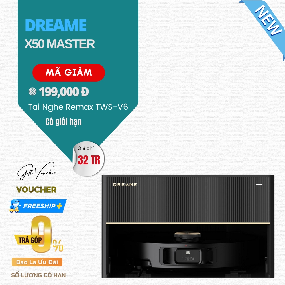 Robot Hút Bụi Lau Nhà Dreame X50 Master Lực 20.000 Pa - Bản Quốc Tế