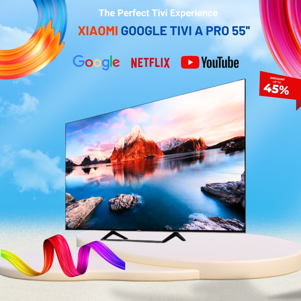 Tivi Thông Minh Xiaomi A Pro 55 Inch Siêu Mỏng – Màn Hình Phân Giải 4K UHD Kết Nối Internet Mạng LAN - Bản Nhập Khẩu